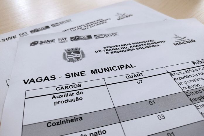 Sine Maceió oferta mais de 90 vagas de emprego nesta segunda (8); confira