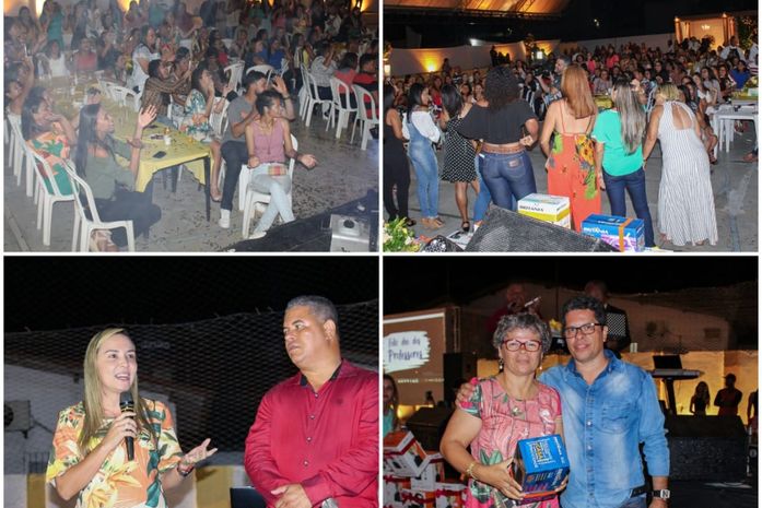 Prefeita Fernanda e o secretário de Educação Cícero Alberto em mais um dia festivo promovido pela Educação