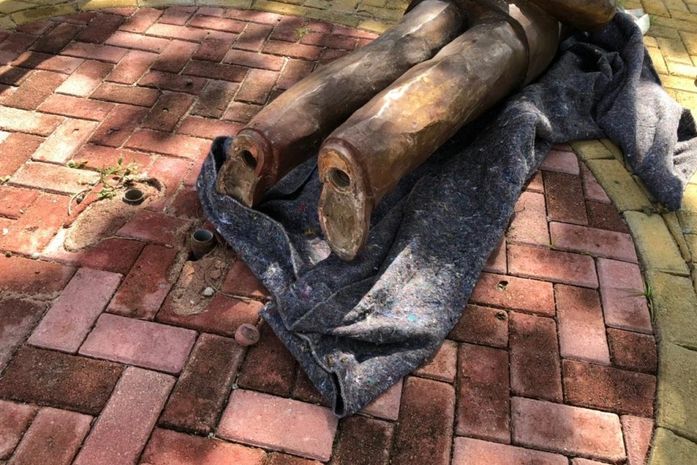 Após tentativa de furto a estátua na Praça Sinimbu, Prefeitura coleta imagens de segurança e depoimentos de moradores