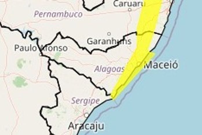 Inmet emite novo alerta amarelo para acumulado de chuvas em Maceió e mais 31 municípios de AL