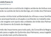 Anielle Franco manifesta solidariedade as vítimas após acidente na Serra da Barriga