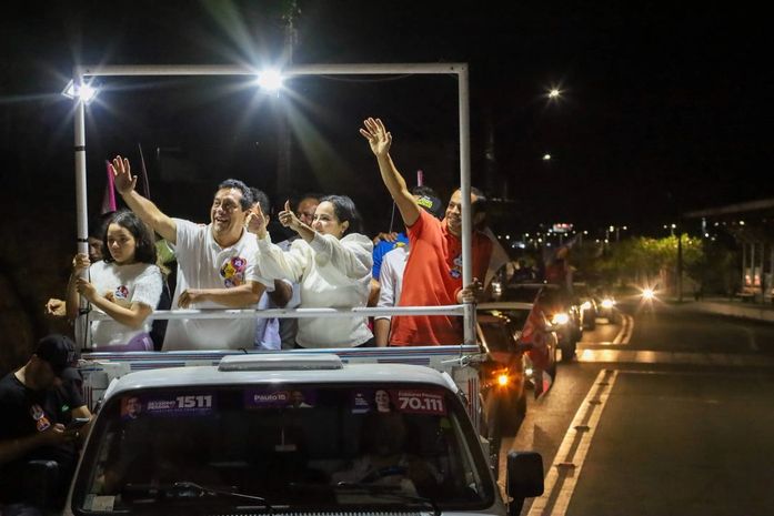 Caravana da vitória de Severino e Fabiana contagia os arapiraquenses