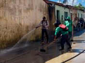 Rio São Miguel normaliza, e equipes garantem limpeza para retorno das famílias nos bairros afetados