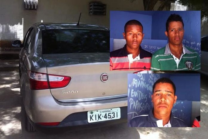 Veículo roubado foi localizado com acusados (Foto: 1ª Cia)