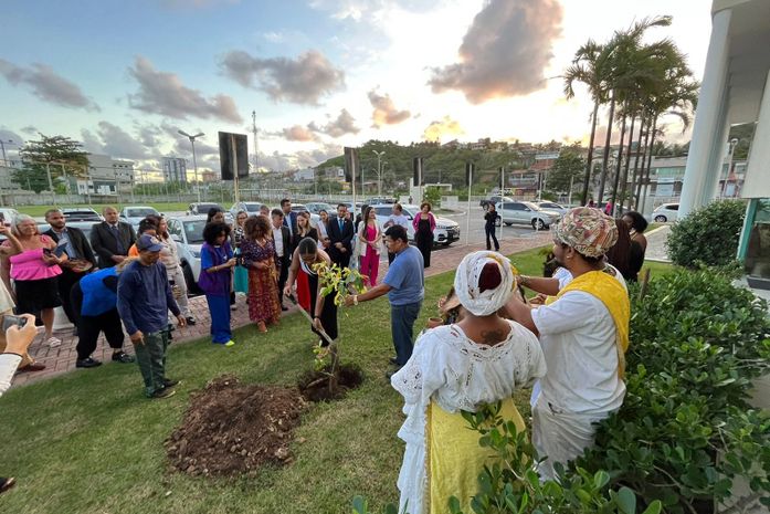 
Sob o entrelaçar das raízes  do Baobá, a sufragista, advogada, Almerinda Farias Gama  foi trazida de volta à Maceió. A memória do povo preto não será esquecida
