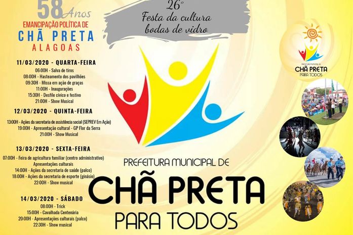Cartaz da festa postado nas redes sociais convidando Alagoas inteira