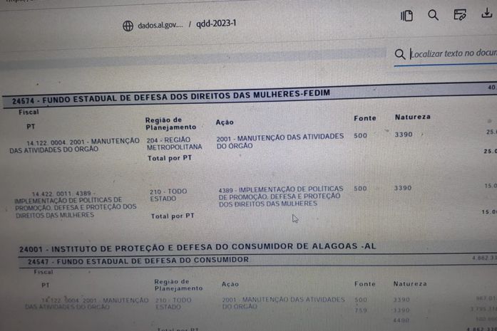 O FEDIM, em Alagoas, tem um caixa de 15 mil reais para proteger mulheres do estado todinho, ou, políticas públicas sem recurso, é discurso