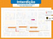 Mapa ilustrativo da interdição.
