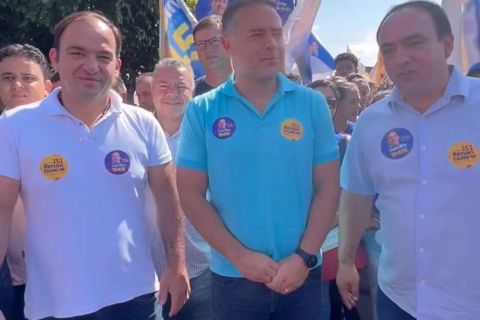 André Silva, Renan Filho e Leandro Silva, dias antes da eleição