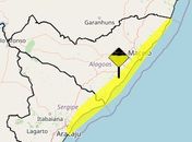Inmet emite alerta amarelo de acumulado de chuvas para Maceió e 21 cidades de AL
