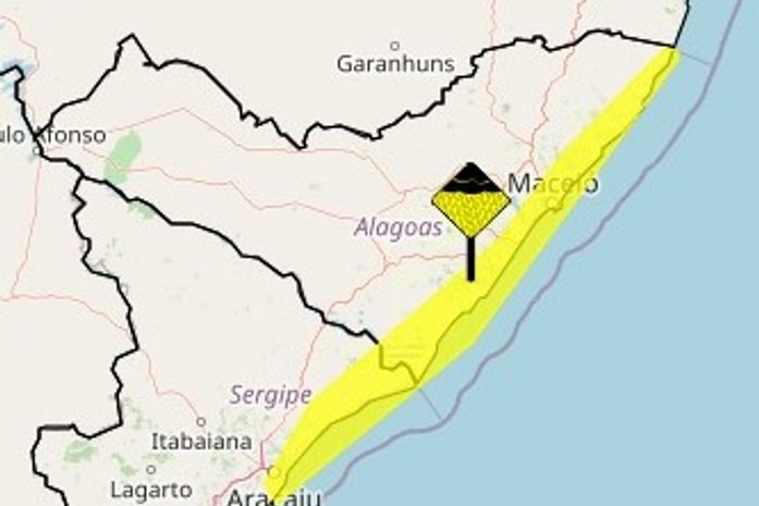 Inmet emite alerta amarelo de acumulado de chuvas para Maceió e 21 cidades de AL
