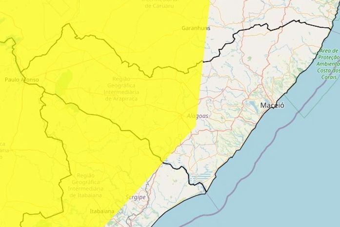 Inmet emite alerta de vendaval para 51 municípios alagoanos; veja lista