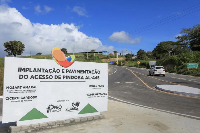 Com entrega de rodovia em Pindoba, Alagoas bate a meta de asfaltar 100% dos acessos aos municípios