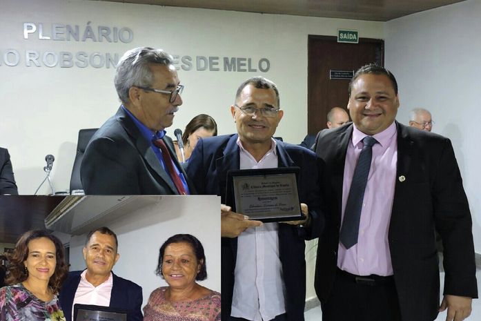 Na foto com Andreza (esposa) Regina (irmã) presidente da Câmara, Manoel do Sindicato e o vereador Fernando Malta