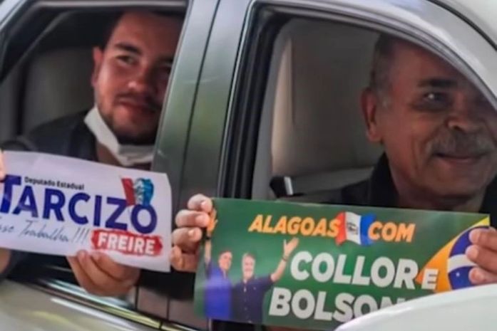 Três em um: só na pré-campanha deputado alagoano já circulou com adesivo de três candidatos