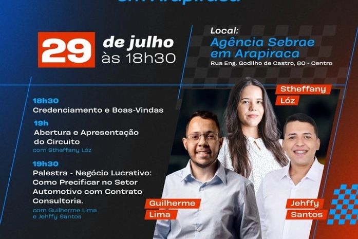 Precificação estratégica é tema do Circuito de Sucesso para o setor automotivo de Arapiraca