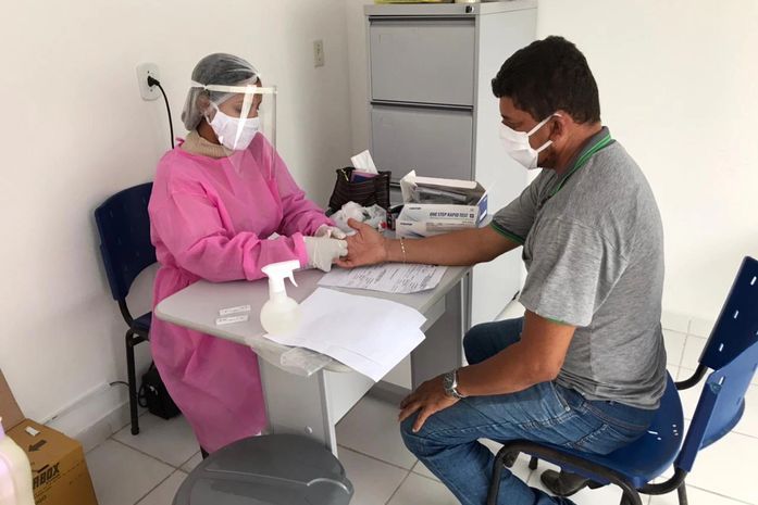 Saúde de Branquinha realiza mutirão de testes rápidos para a Covid-19 em profissionais