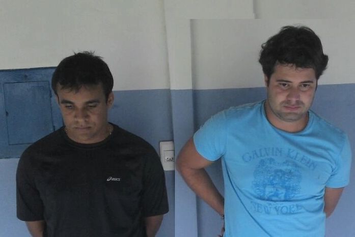 Tiago Gilberto da Silva, 20 anos; Leonam Nascimento Viana, 25, presos por roubo (Foto: Ascom PC)