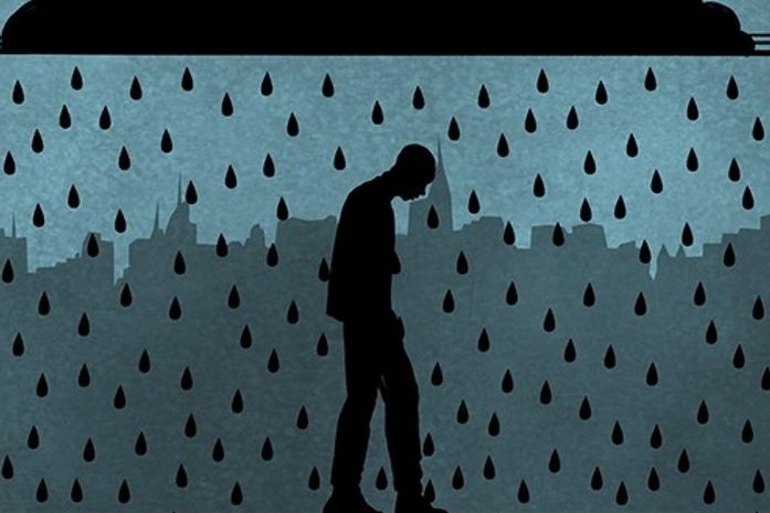 E lá se foi o homem arrastando sua tristeza mundo afora.