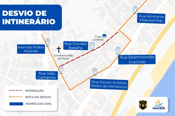 Rua Ouvidor Batalha será parcialmente interditada neste sábado (11) na Pajuçara