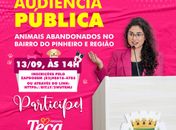 Teca Nelma realiza audiência pública sobre animais abandonados do Pinheiro