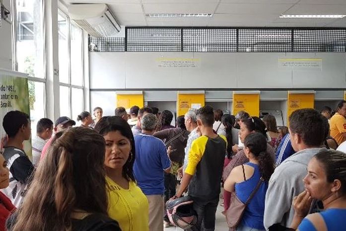 Agência do BB de Delmiro na tarde deste sábado. Somente para consulta e pagamento