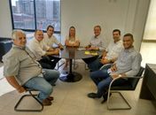 O ex-prefeito Tonico, César, Leopoldo, Santana Mariano, Renan, Hugo e Alex, reunião que selou o batismo da chapa majoritária do MDB de Major