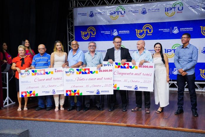 Prefeitura de Arapiraca realiza a entrega dos prêmios do 2º sorteio do IPTU Premiado