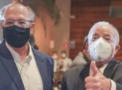 O ex-governador Geraldo Alckmin e o ex-presidente Lula, em jantar em São Paulo