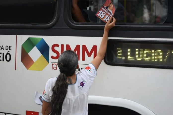 A candidata Heloísa Helena, em campanha em Maceió