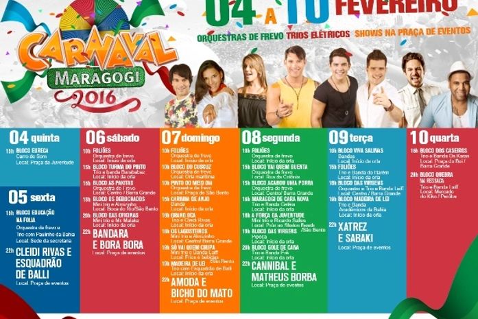 Prefeitura de Maragogi anuncia programação de carnaval