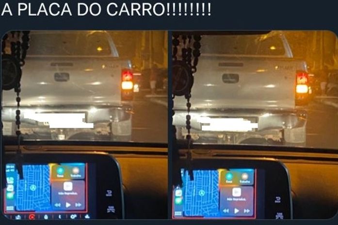 Internauta divulgou a placa do carro