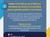 AMA e Governo Federal reúnem municípios para preparar gestão diante dos efeitos do El Niño