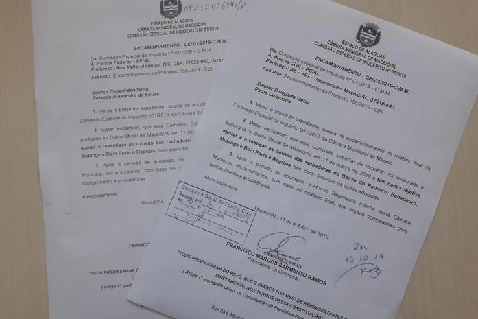 Presidente da CEI do Pinheiro, Bebedouro e Mutange pede investigação à Polícia Federal e Civil sobre caso