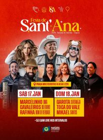 Festa de Santa Ana: Com artistas da terra e vasta programação, festa inicia nesta quinta (15) em Santana do Mundaú