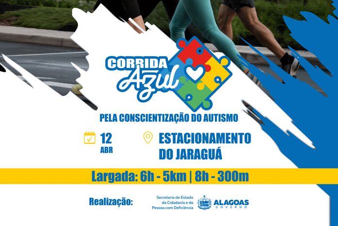 Governo de Alagoas promove a 1ª Corrida Azul pela conscientização do autismo neste sábado