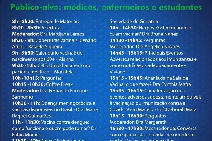Sociedade Alagoana de Infectologia promove I Jornada de Imunizações