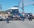 Protesto de taxistas bloqueia trânsito na saída de Maceió contra ações da SMTT de Marechal Deodoro