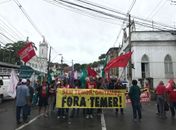 Manifestantes protestaram contra as Reformas do Governo Temer