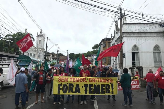 Manifestantes protestaram contra as Reformas do Governo Temer