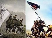 Talibã recria foto icônica dos EUA para marcar vitória na Segunda Guerra