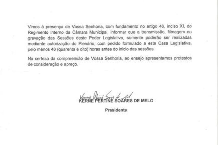 Ofício de Nº 151/2014