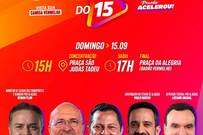 Grande Caminhada do 15 com Ronaldo e Valdinho traz Renan Filho, Paulo Dantas e Luciano Amaral