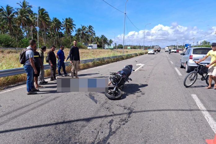 Motociclista morre após colidir com traseira de caminhão na AL-101, em Marechal Deodoro