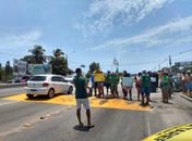 Protesto na entrada Massagueira