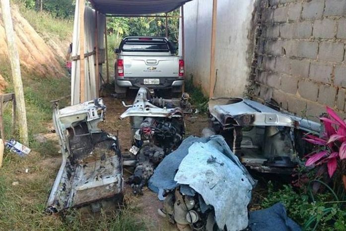 Material apreendido em desmanche em Branquinha