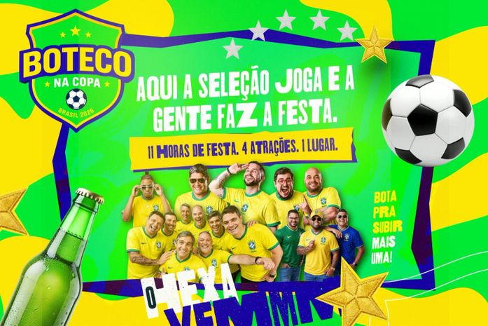 Arena do Boteco traz programação extensa com 11 horas de festa para a estreia da Seleção Brasileira na Copa do Mundo 2026