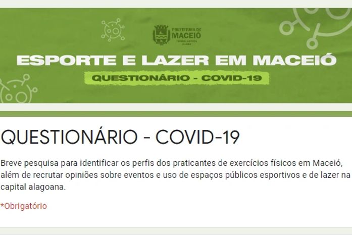 Prefeitura de Maceió realiza pesquisa sobre retomada da agenda de esporte e lazer