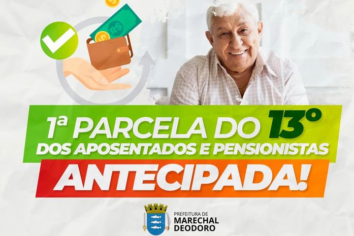 Prefeitura libera R$850 mil para primeira parcela do 13º dos aposentados e pensionistas