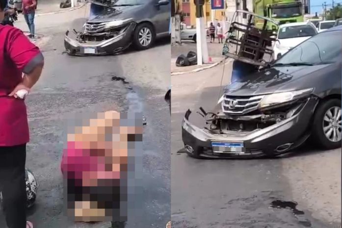 Motociclista fica ferido após colisão com carro na parte alta de Maceió